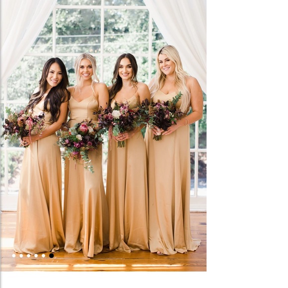 slim fit dress slacks Scoop Neck Gold Sequin Bridesmaid Dresses Long Sleeves – loveangeldress main image 0